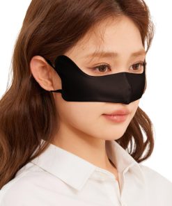 [SIL-VENDER] ノーズマスク 鼻マスク シルク 100% マスク 鼻 のみ 洗える 二重構造 3D 立体型 耳紐 調節 花粉 花粉症対策 鼻フィルター アレルギー 飛沫 感染 鼻の冷え 寝る時 睡眠 就寝 口呼吸 メンズ レディース 大きいサイズ (ブラック(L))